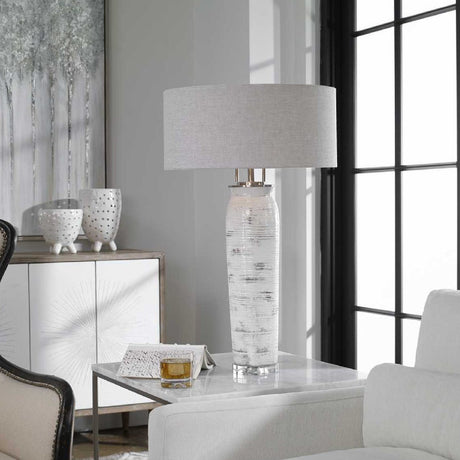   Beige Linen Shade Table Lamp | Oroa.com