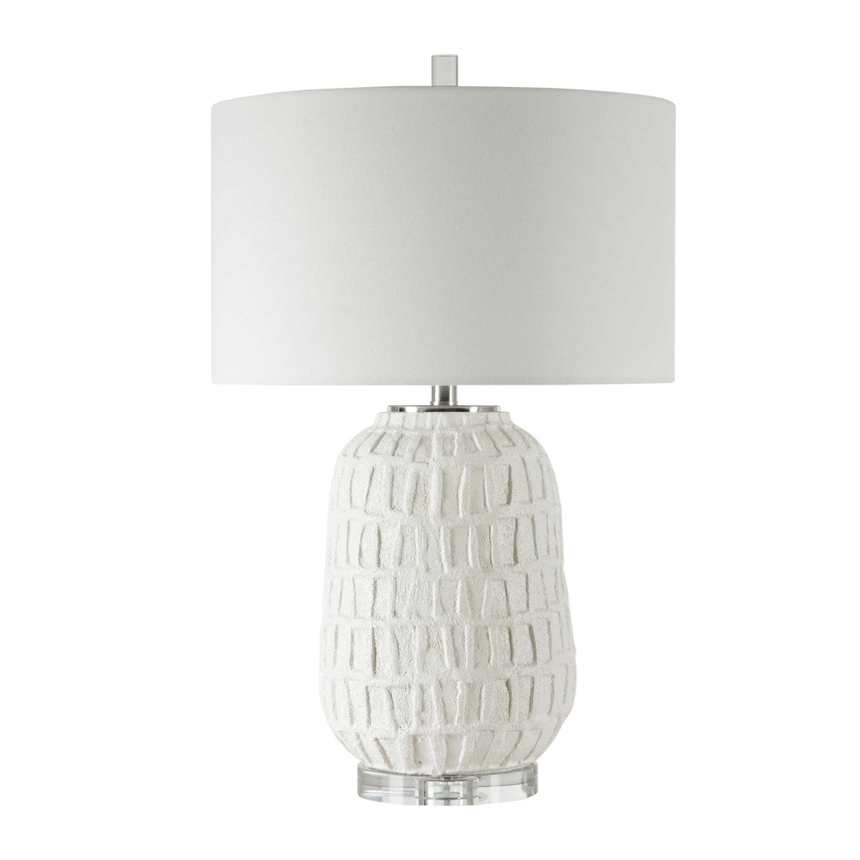   White Ceramic Grid Table Lamp | Oroa.com