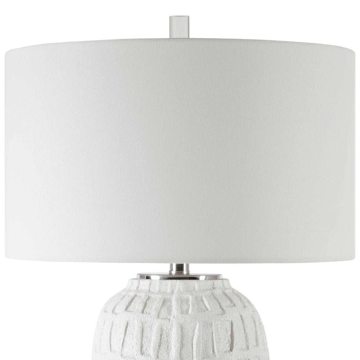   White Ceramic Grid Table Lamp | Oroa.com