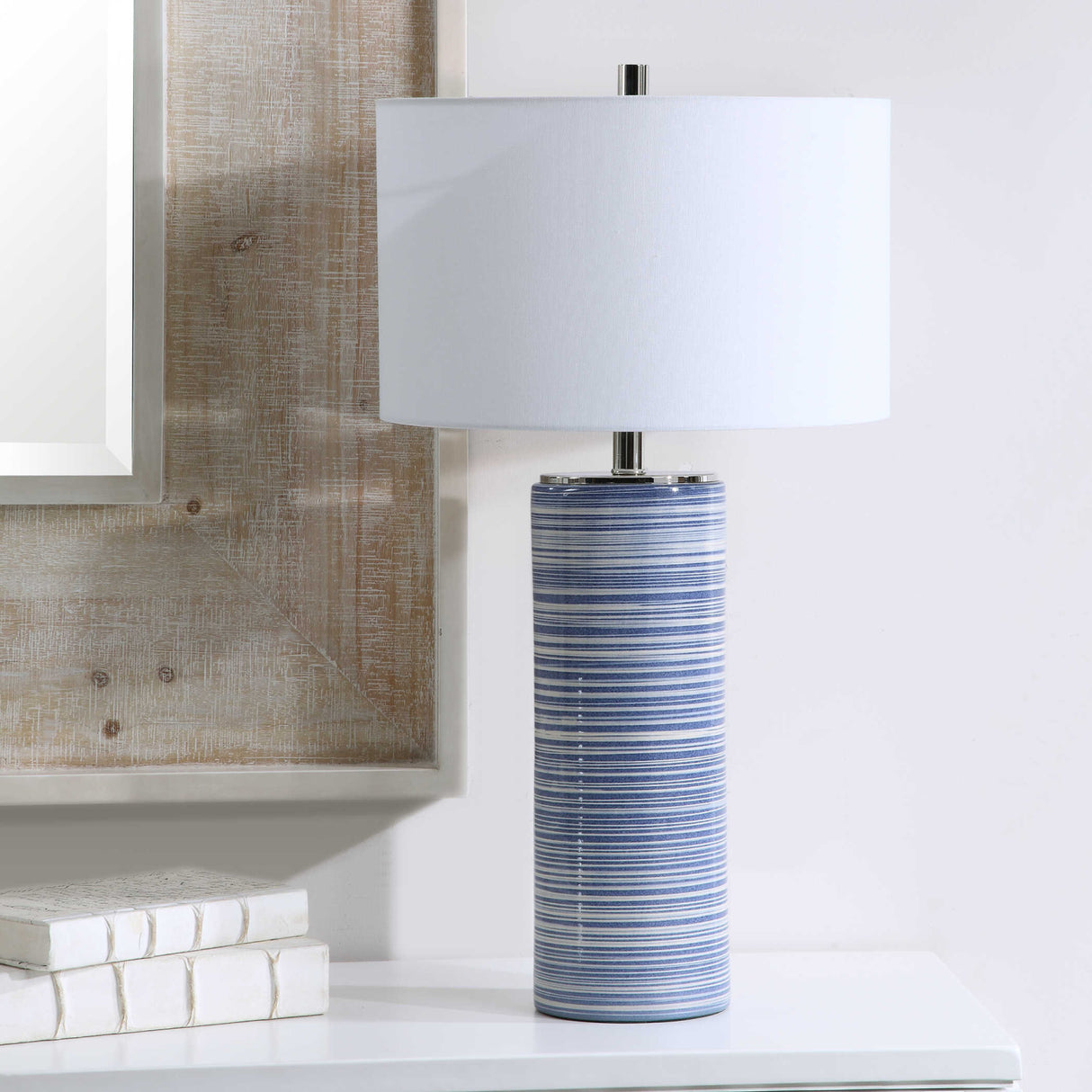   Blue Stripes Ceramic Table Lamp | Oroa.com