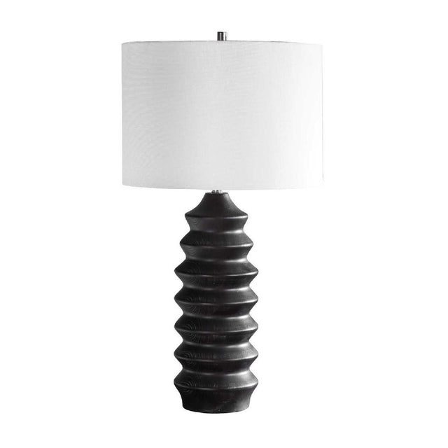 Modern European furniture - Rustic Black Wood Table Lamp - www.oroa.com