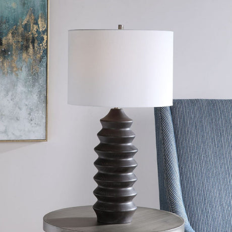   Modern European furniture - Rustic Black Wood Table Lamp - www.oroa.com | Oroa.com