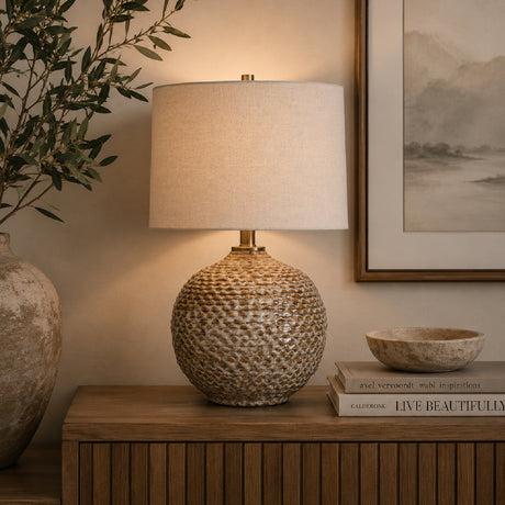   Modern European furniture - Wavy Ribbed Ceramic Table Lamp - www.oroa.com | Oroa.com