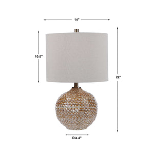   Modern European furniture - Wavy Ribbed Ceramic Table Lamp - www.oroa.com | Oroa.com