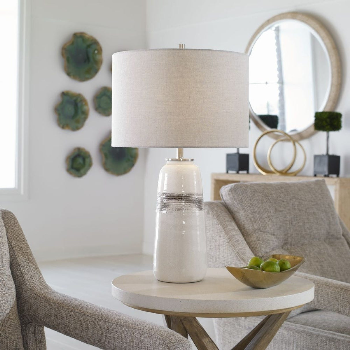   Modern European furniture - Textured Oval Ceramic Table Lamp - www.oroa.com | Oroa.com
