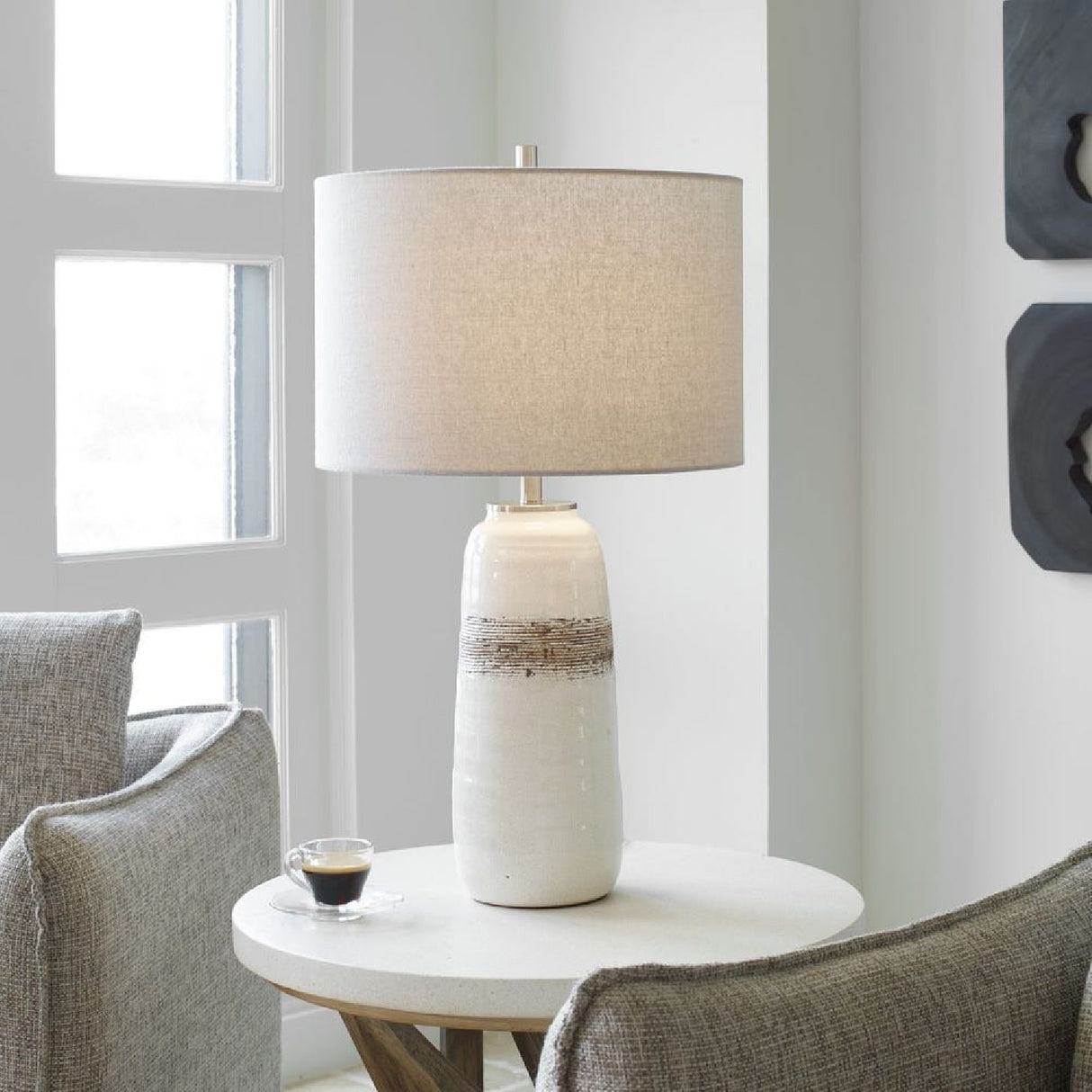   Modern European furniture - Textured Oval Ceramic Table Lamp - www.oroa.com | Oroa.com