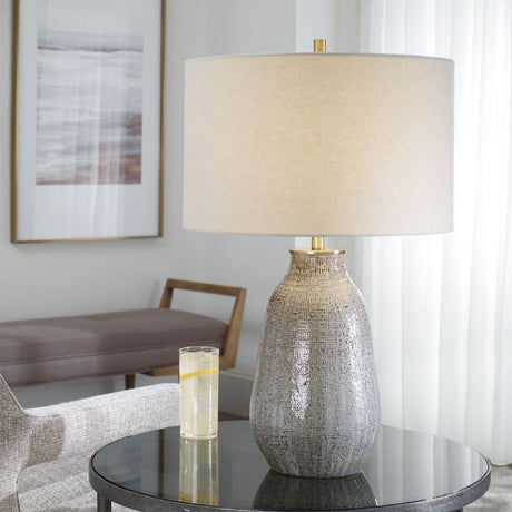   Modern European furniture - Gray Textured Ceramic Table Lamp - www.oroa.com | Oroa.com
