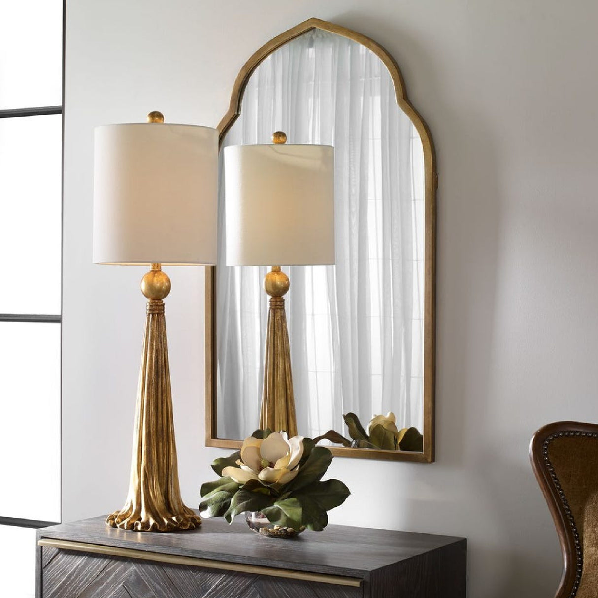   Metallic Gold Buffet Lamp | Oroa.com