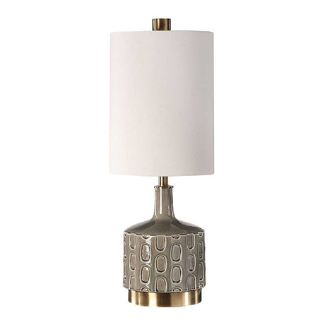   Modern European furniture - Gray Embossed Ceramic Table Lamp - www.oroa.com | Oroa.com