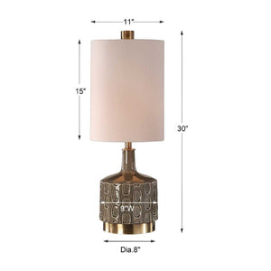   Modern European furniture - Gray Embossed Ceramic Table Lamp - www.oroa.com | Oroa.com