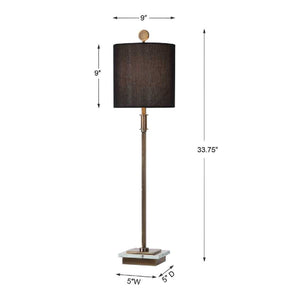   Black Linen Table Lamp | Oroa.com