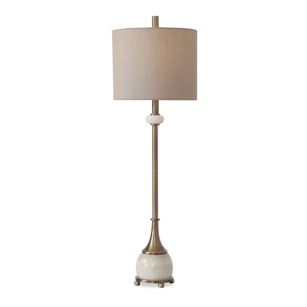   Polished White Marble Buffet Lamp | Oroa.com