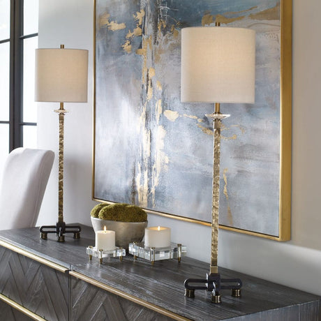   Hammered Antique Brass Buffet Lamp | Oroa.com