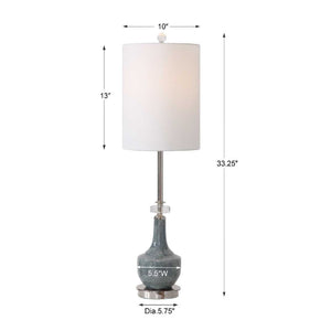   Mottled Blue Ceramic Buffet Lamp | Oroa.com