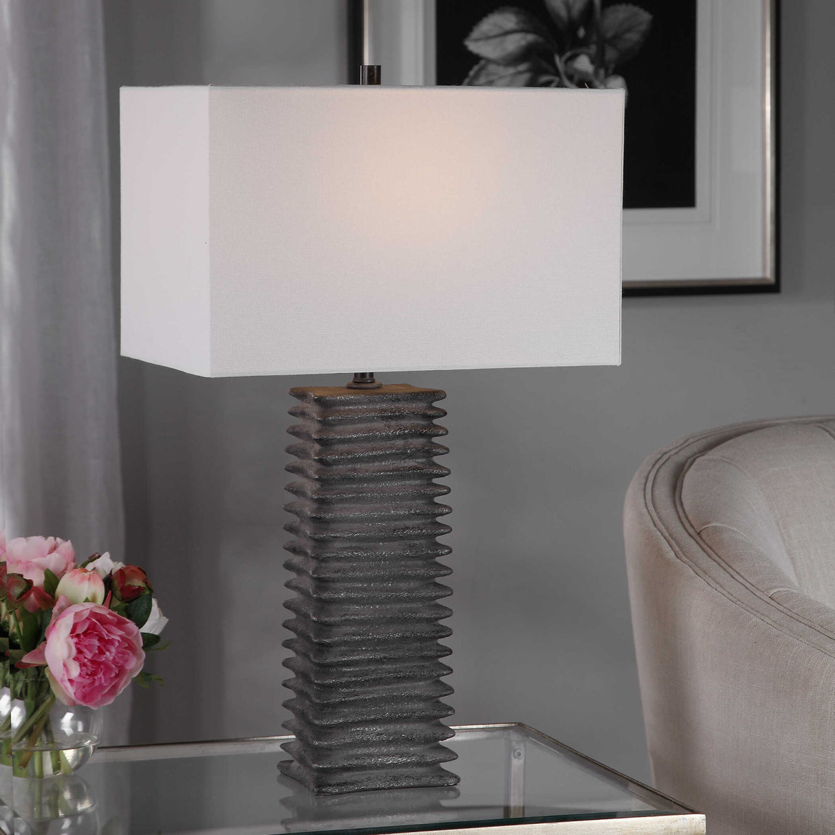   Ribbed Ceramic Table Lamp | Oroa.com