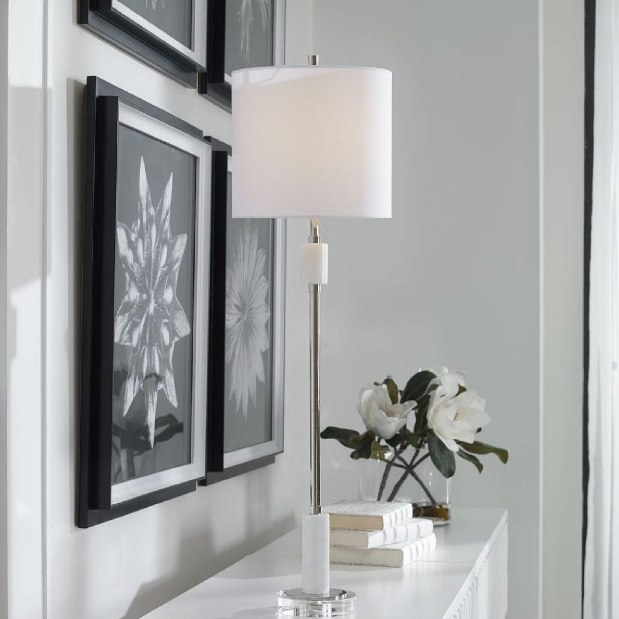   Polished Nickel Buffet Lamp | Oroa.com