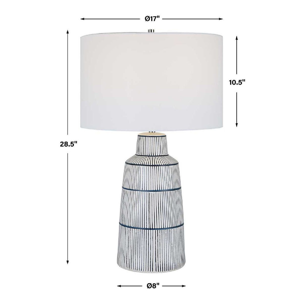   Modern European furniture - Ceramic Nautical Stripes Table Lamp - www.oroa.com | Oroa.com