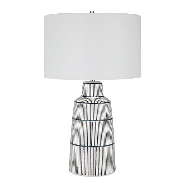 Modern European furniture - Ceramic Nautical Stripes Table Lamp - www.oroa.com