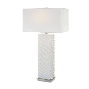   Carved White Stone Table Lamp | Oroa.com