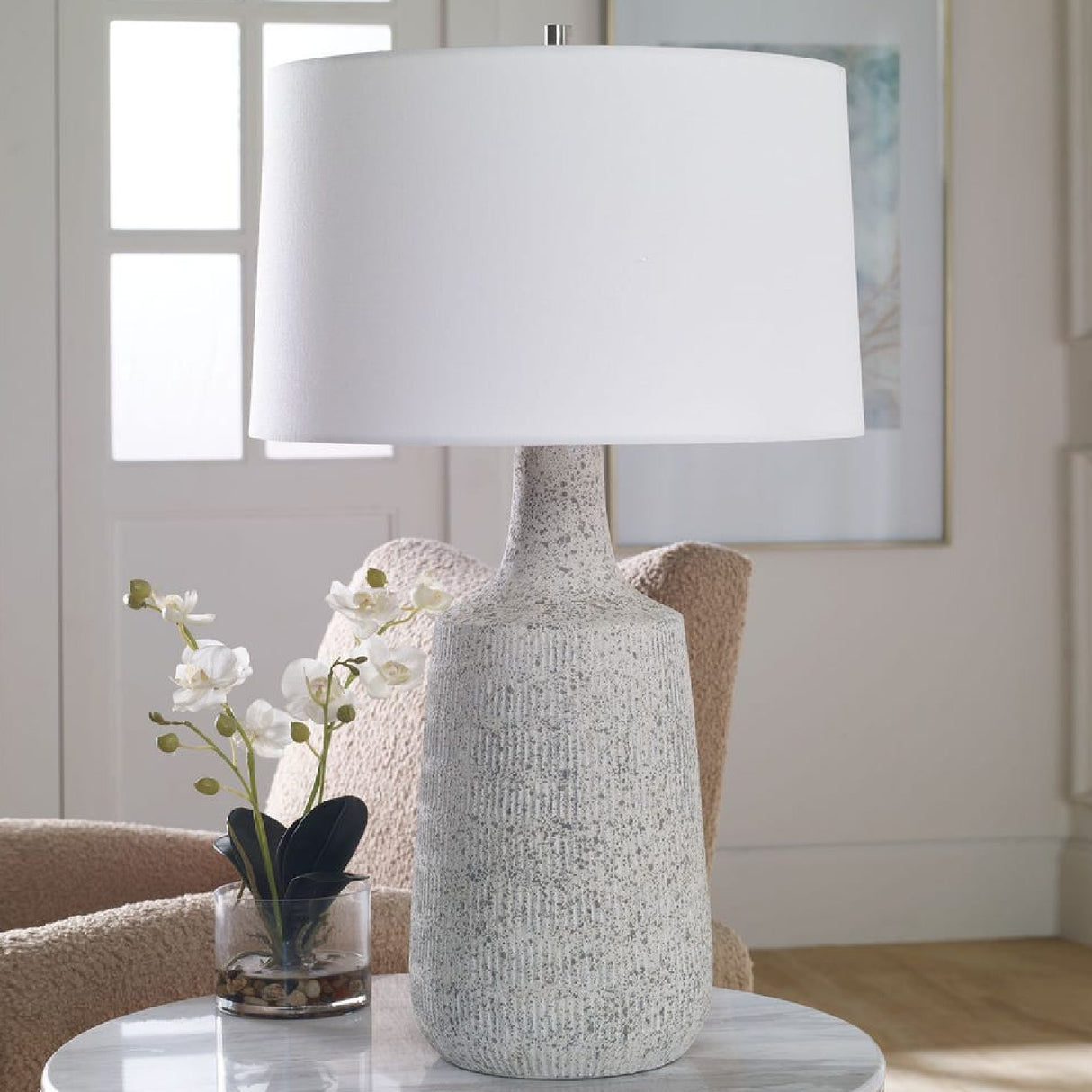   Mottled Gray Ceramic Table Lamp | Oroa.com