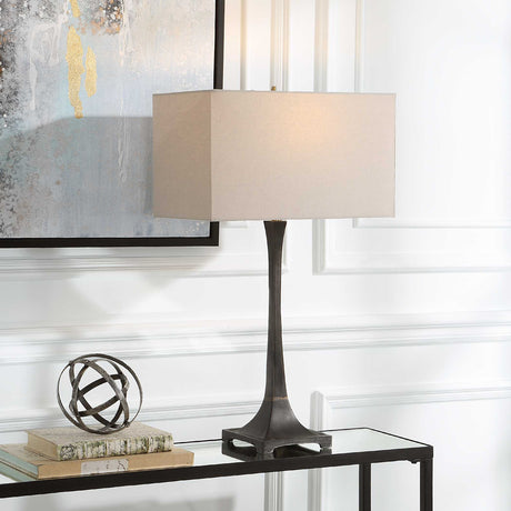   Rustic Black Iron Table Lamp | Oroa.com