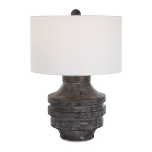   Black Wooden Rustic Table Lamp | Oroa.com