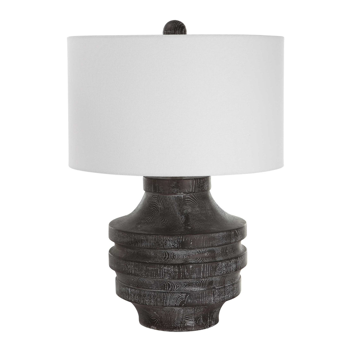   Black Wooden Rustic Table Lamp | Oroa.com