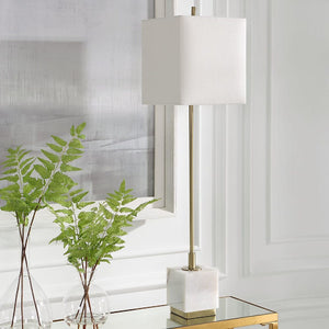   White Marble Block Buffet Lamp | Oroa.com