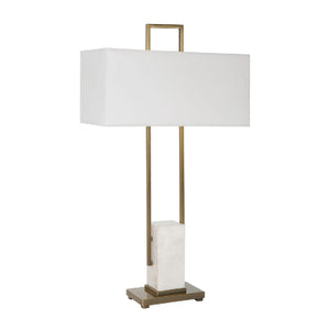   White Marble Pillar Table Lamp | Oroa.com