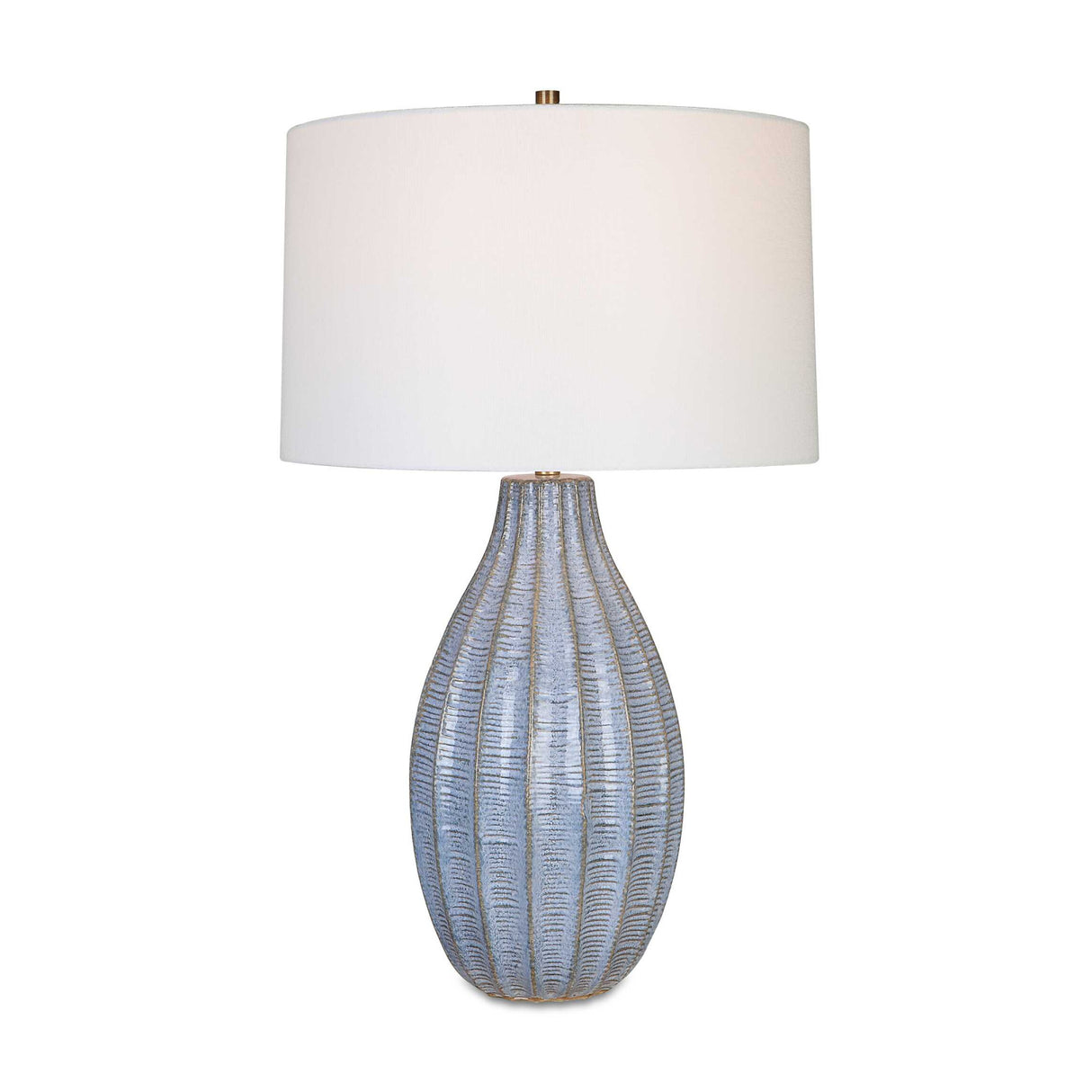   Modern European furniture - Scalloped Blue Ceramic Table Lamp - www.oroa.com | Oroa.com