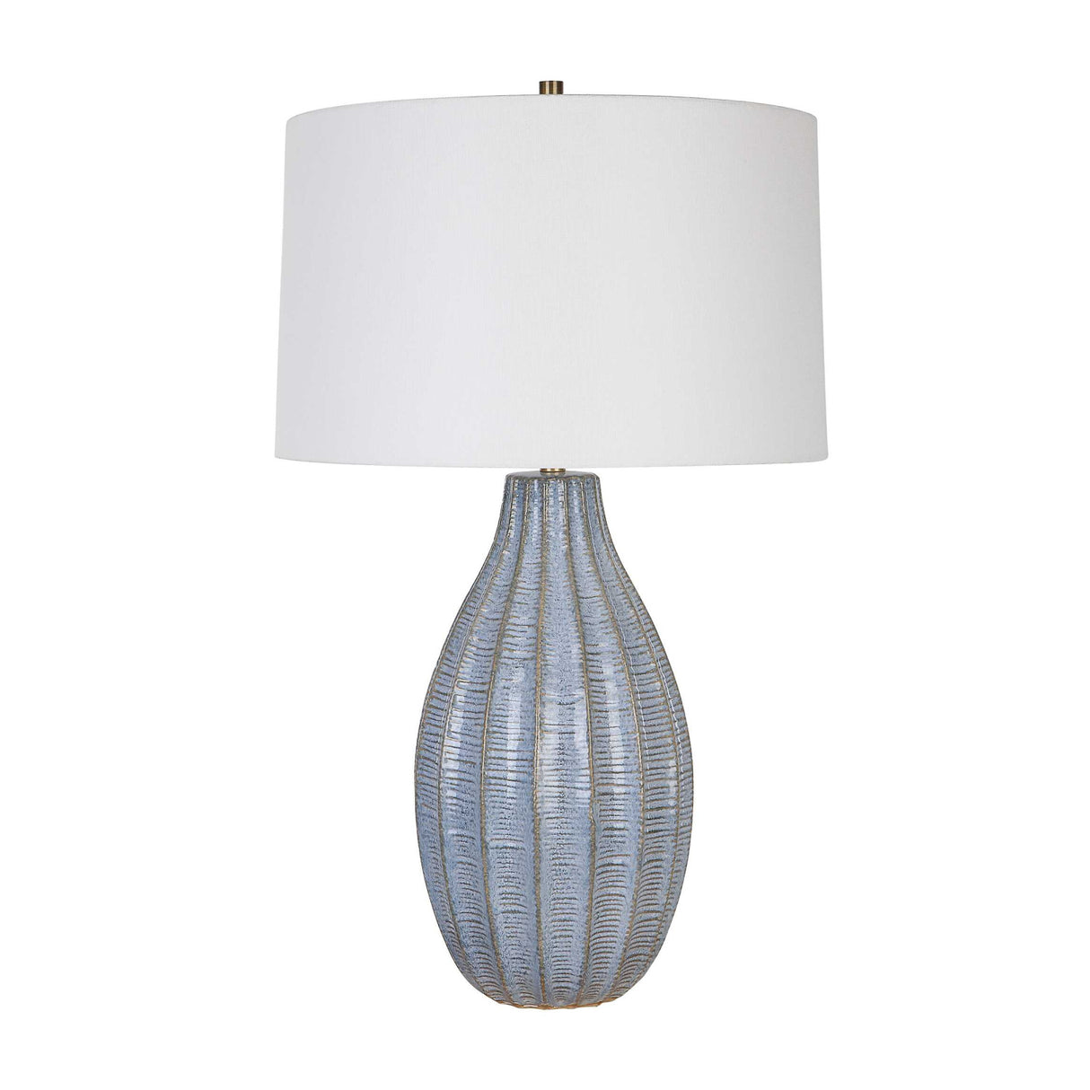   Modern European furniture - Scalloped Blue Ceramic Table Lamp - www.oroa.com | Oroa.com