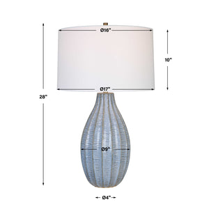   Modern European furniture - Scalloped Blue Ceramic Table Lamp - www.oroa.com | Oroa.com