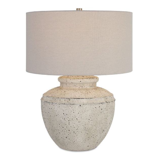Modern European furniture - Aged Beige Ceramic Table Lamp - www.oroa.com