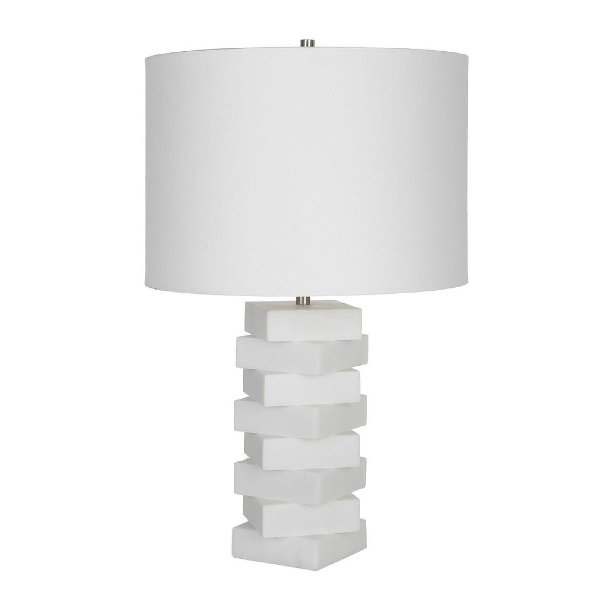   Stacked White Stone Table Lamp | Oroa.com