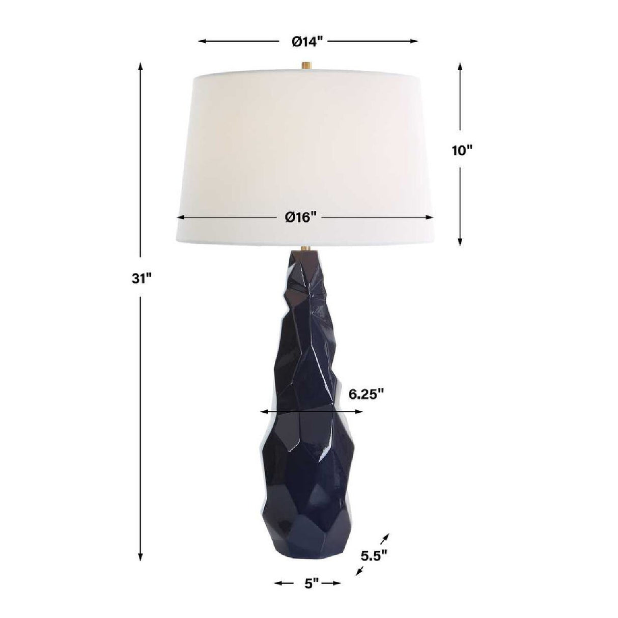   Blue Gloss Ceramic Table Lamp | Oroa.com