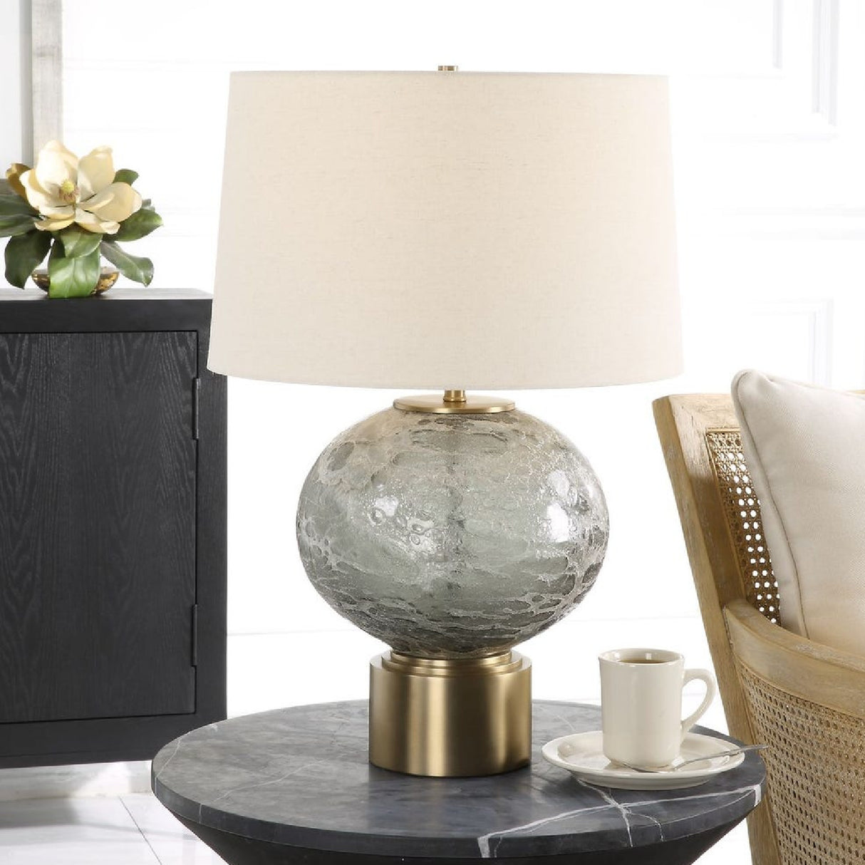   Modern European furniture - Smoky Gray Glass Table Lamp - www.oroa.com | Oroa.com
