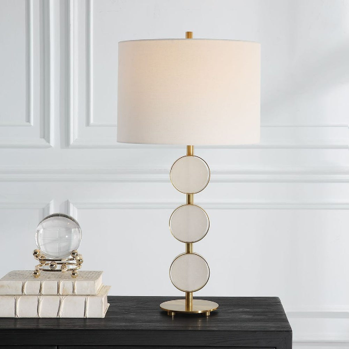   Modern European furniture - Round Alabaster Table Lamp - www.oroa.com | Oroa.com