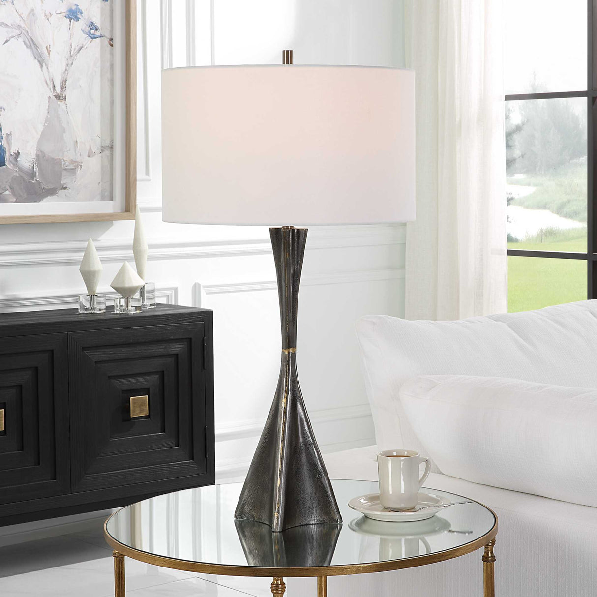   Textured Cast Iron Table Lamp | Oroa.com