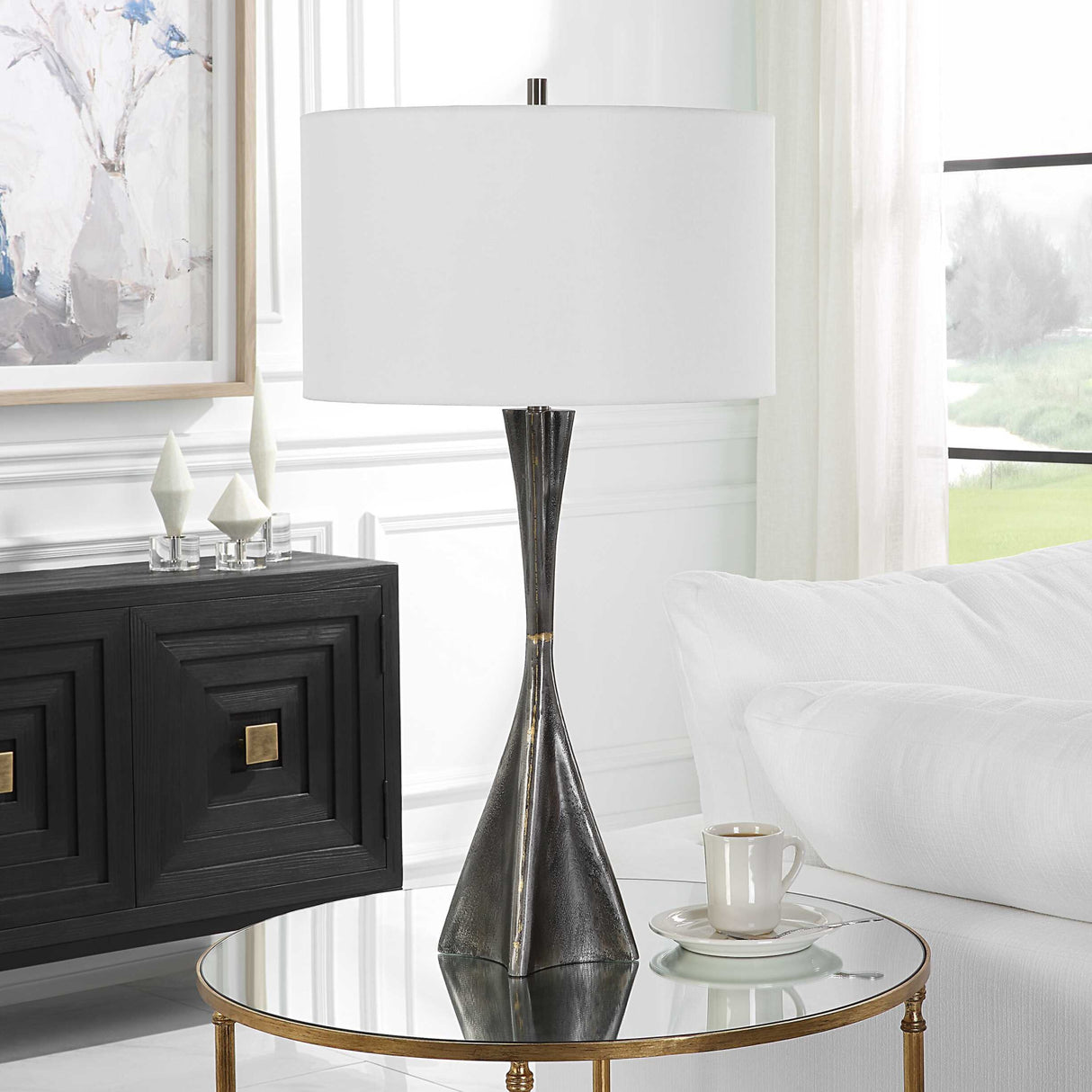   Textured Cast Iron Table Lamp | Oroa.com