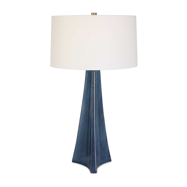 Modern European furniture - Tapered Blue Ceramic Table Lamp - www.oroa.com