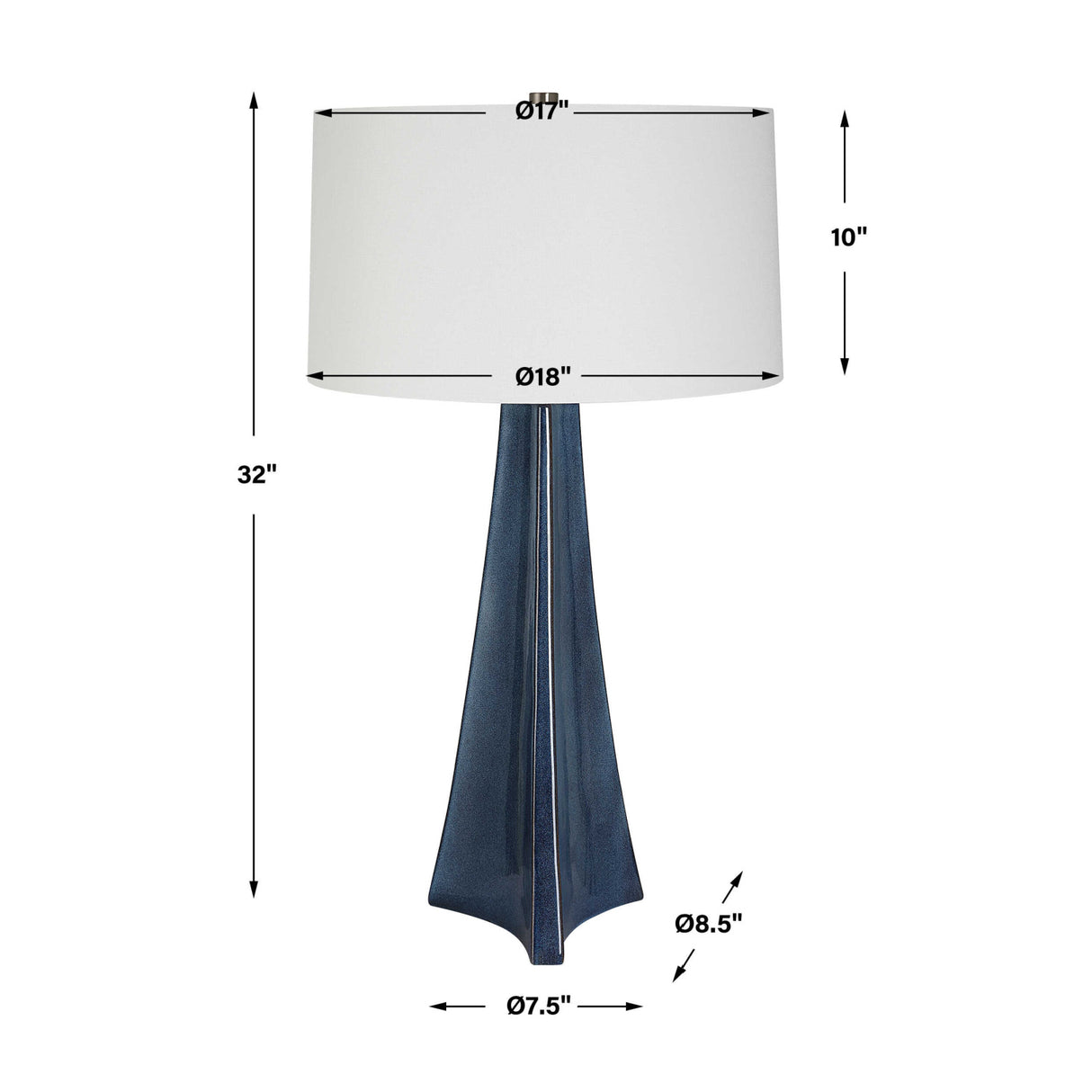  Modern European furniture - Tapered Blue Ceramic Table Lamp - www.oroa.com | Oroa.com