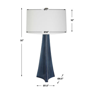   Modern European furniture - Tapered Blue Ceramic Table Lamp - www.oroa.com | Oroa.com