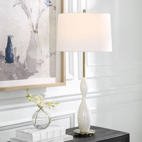   Hourglass White Ceramic Table Lamp | Oroa.com