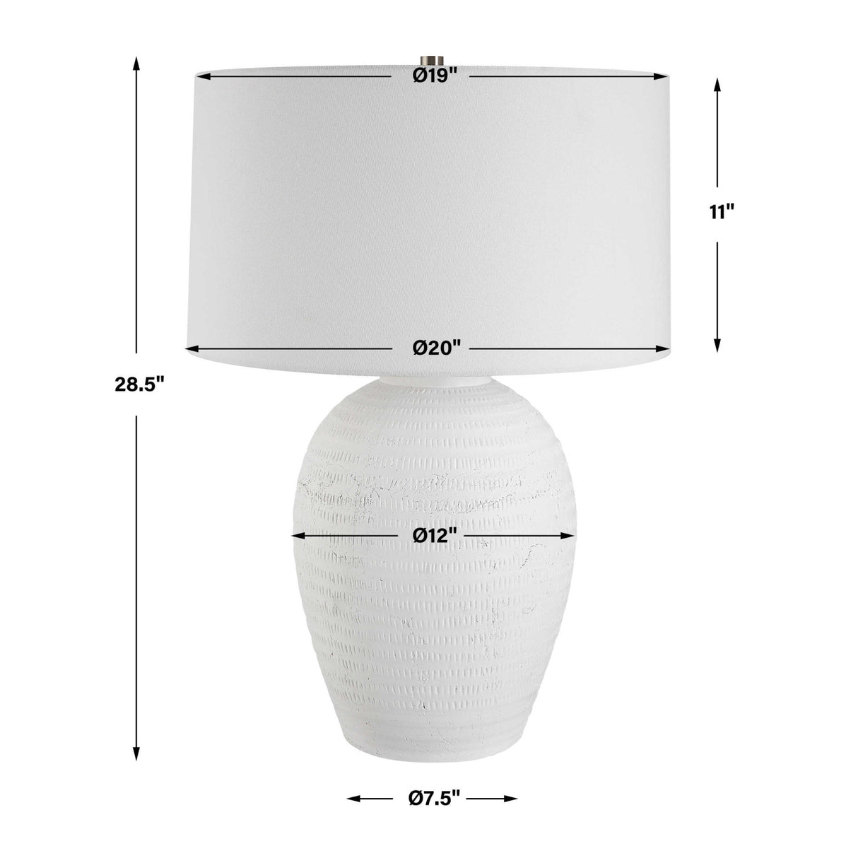   Urn-Shaped White Ceramic Table Lamp | Oroa.com