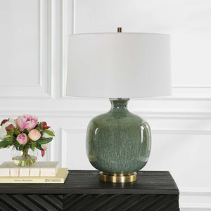   Modern European furniture - Aged Green Glass Table Lamp - www.oroa.com | Oroa.com