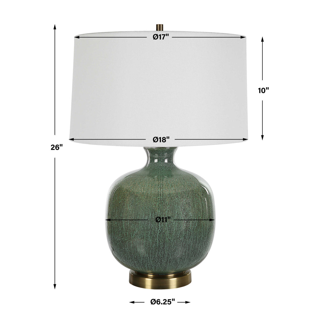   Modern European furniture - Aged Green Glass Table Lamp - www.oroa.com | Oroa.com