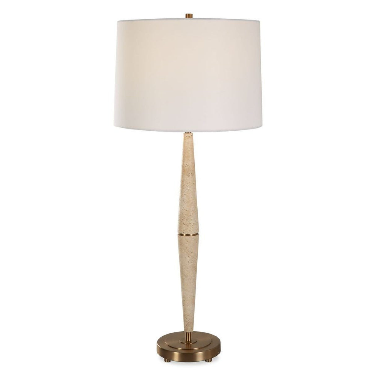   Beige Travertine Conical Table Lamp | Oroa.com