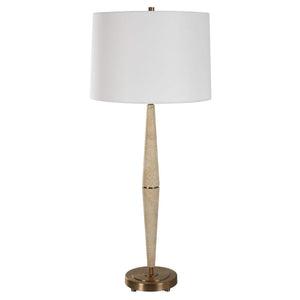   Beige Travertine Conical Table Lamp | Oroa.com