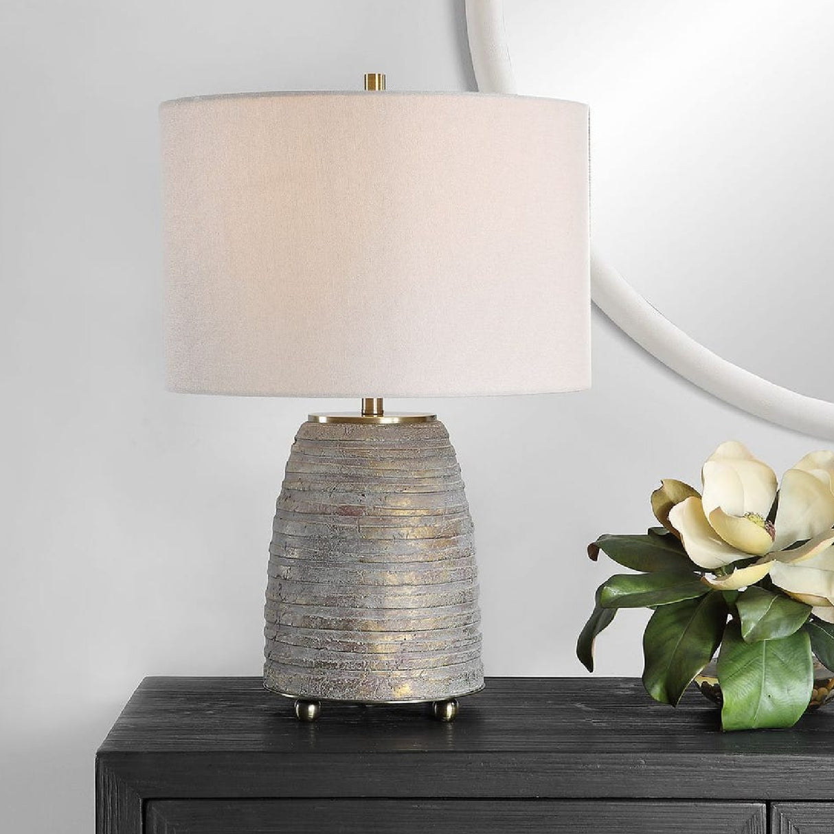   Modern European furniture - Bronze Ceramic Linen Table Lamp - www.oroa.com | Oroa.com