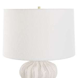   Modern European furniture - White Ridged Porcelain Table Lamp - www.oroa.com | Oroa.com